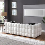 Canapé 3 places rembourré en tissu bouclé de 84,3 pouces avec coussins décoratifs