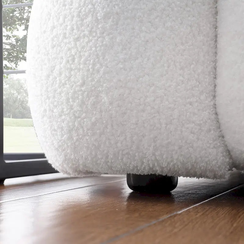 Canapé 3 places rembourré en tissu bouclé de 84,3 pouces avec coussins décoratifs