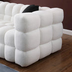 Canapé 3 places rembourré en tissu bouclé de 84,3 pouces avec coussins décoratifs