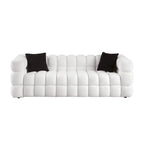 Canapé 3 places rembourré en tissu bouclé de 84,3 pouces avec coussins décoratifs