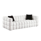Canapé 3 places rembourré en tissu bouclé de 84,3 pouces avec coussins décoratifs