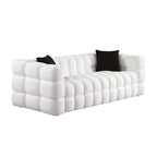 Canapé 3 places rembourré en tissu bouclé de 84,3 pouces avec coussins décoratifs