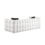 Canapé 3 places rembourré en tissu bouclé de 84,3 pouces avec coussins décoratifs