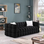 Canapé 3 places rembourré en tissu bouclé de 84,3 pouces avec coussins décoratifs