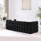 Canapé 3 places rembourré en tissu bouclé de 84,3 pouces avec coussins décoratifs