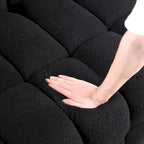 Canapé 3 places rembourré en tissu bouclé de 84,3 pouces avec coussins décoratifs