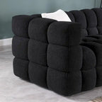 Canapé 3 places rembourré en tissu bouclé de 84,3 pouces avec coussins décoratifs