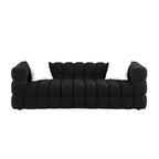 Canapé 3 places rembourré en tissu bouclé de 84,3 pouces avec coussins décoratifs