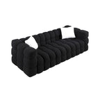Canapé 3 places rembourré en tissu bouclé de 84,3 pouces avec coussins décoratifs