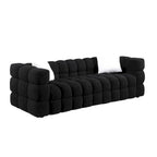 Canapé 3 places rembourré en tissu bouclé de 84,3 pouces avec coussins décoratifs