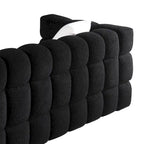 Canapé 3 places rembourré en tissu bouclé de 84,3 pouces avec coussins décoratifs