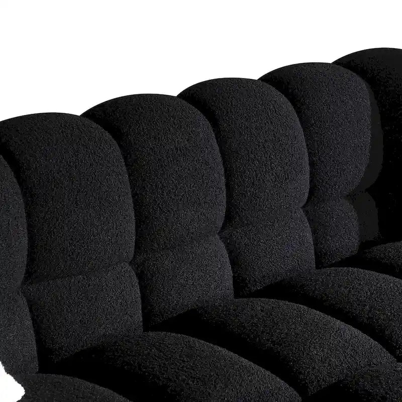 Canapé 3 places rembourré en tissu bouclé de 84,3 pouces avec coussins décoratifs
