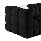 Canapé 3 places rembourré en tissu bouclé de 84,3 pouces avec coussins décoratifs