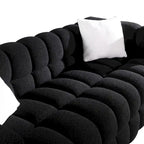 Canapé 3 places rembourré en tissu bouclé de 84,3 pouces avec coussins décoratifs