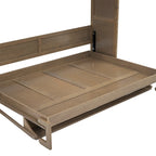 Lit escamotable grand format avec armoire, tiroirs et étagères ouvertes