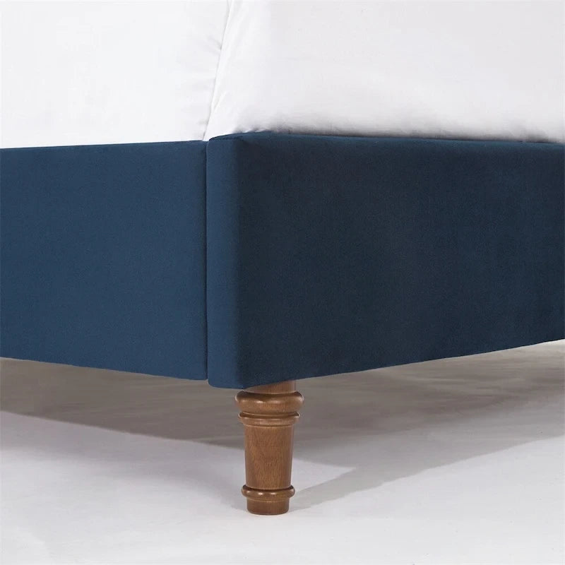 Lit king size tapissé avec tête de lit capitonnée de 54 po et garniture cloutée