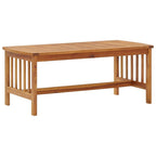 Table basse rectangulaire à lattes en bois d'acacia marron, 100 cm