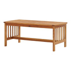 Table basse rectangulaire à lattes en bois d'acacia marron, 100 cm