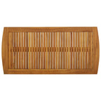 Table basse rectangulaire à lattes en bois d'acacia marron, 100 cm