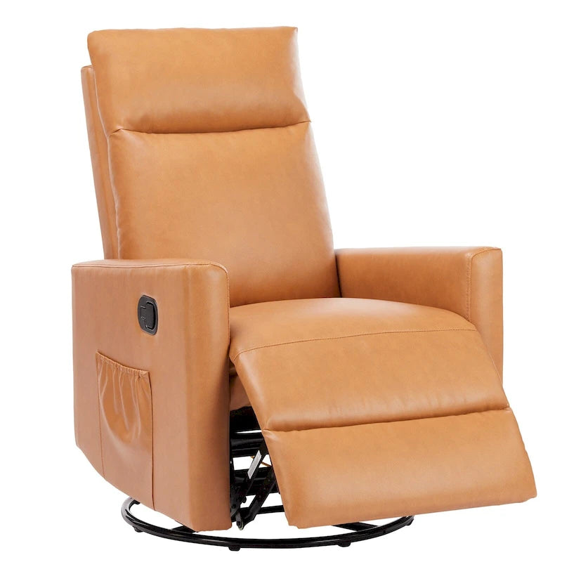 Fauteuil inclinable pivotant en lin avec repose-pieds
