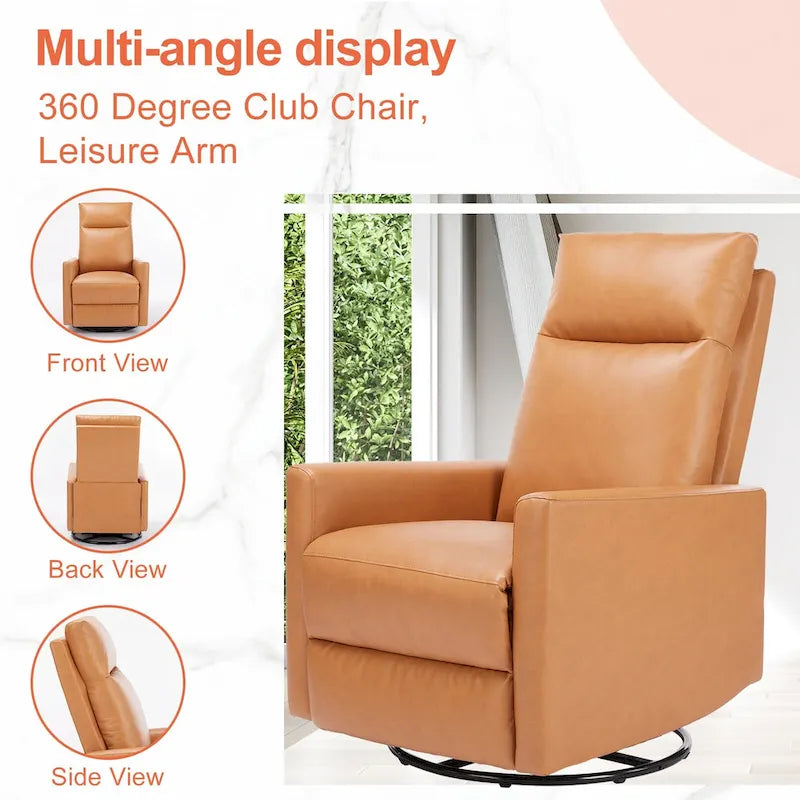 Fauteuil inclinable pivotant en lin avec repose-pieds