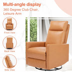 Fauteuil inclinable pivotant en lin avec repose-pieds