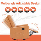 Fauteuil inclinable pivotant en lin avec repose-pieds