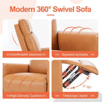 Fauteuil inclinable pivotant en lin avec repose-pieds