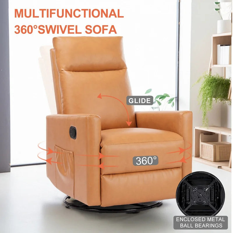 Fauteuil inclinable pivotant en lin avec repose-pieds