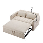 Canapé-lit convertible causeuse avec ports USB, porte-gobelets et dossier réglable