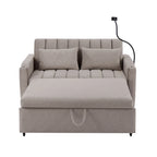 Canapé-lit convertible causeuse avec ports USB, porte-gobelets et dossier réglable