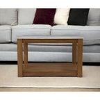 Table basse carrée avec plateau en faux marbre et étagère de rangement, 76,2 cm (L) x 76,2 cm (P) x 46,35 cm (H)