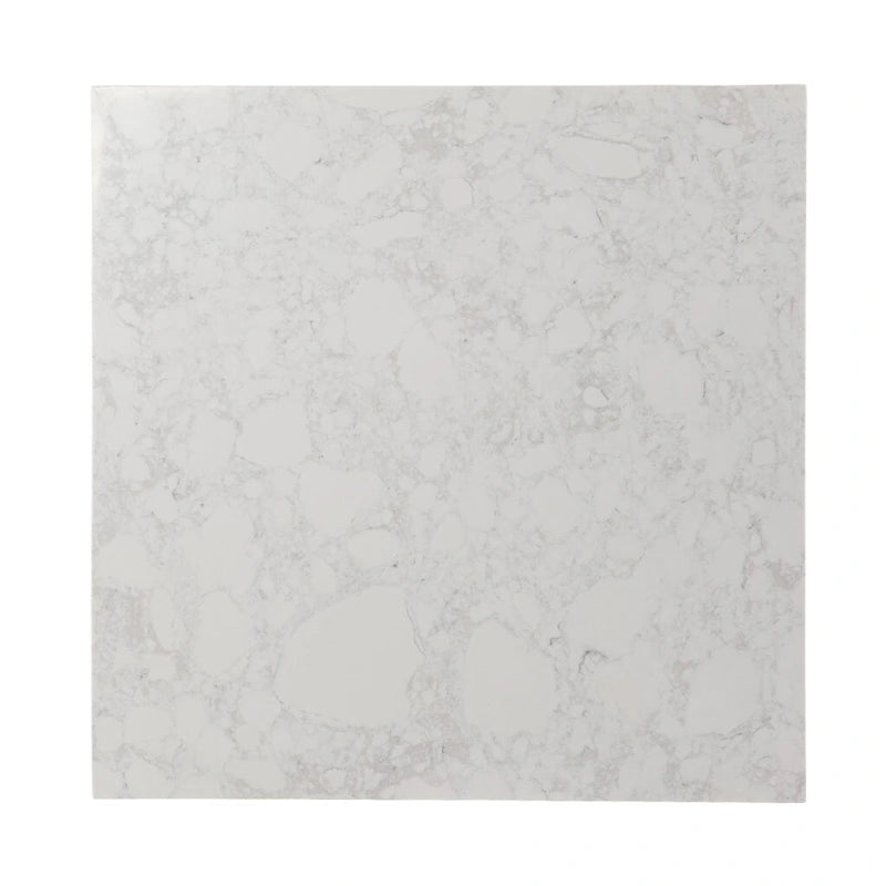 Table basse carrée avec plateau en faux marbre et étagère de rangement, 76,2 cm (L) x 76,2 cm (P) x 46,35 cm (H)