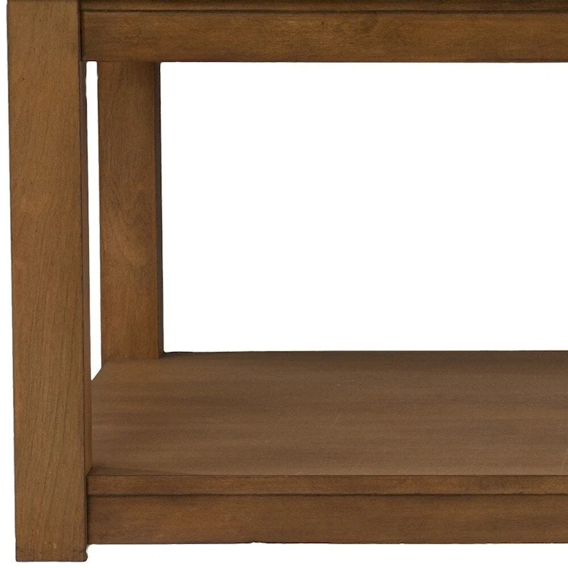 Table basse carrée avec plateau en faux marbre et étagère de rangement, 76,2 cm (L) x 76,2 cm (P) x 46,35 cm (H)