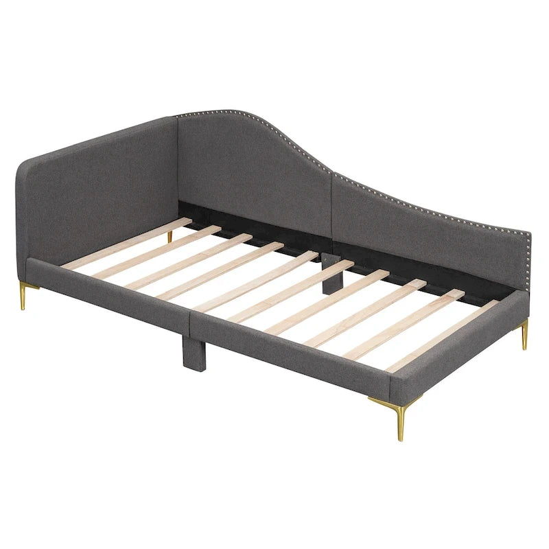 Lit de repos rembourré avec accoudoir et tête de lit
