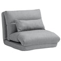 Chaise longue de sol pliable grise avec oreiller