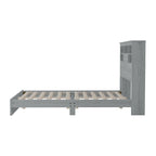 Lit plateforme queen size avec tête de lit de rangement et ports USB