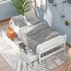 Lit plateforme double avec tiroirs de rangement
