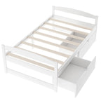 Lit plateforme double avec tiroirs de rangement
