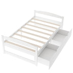 Lit plateforme double avec tiroirs de rangement