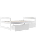 Lit plateforme double avec tiroirs de rangement