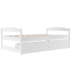 Lit plateforme double avec tiroirs de rangement