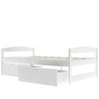 Lit plateforme double avec tiroirs de rangement