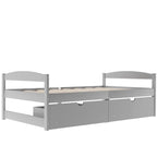 Lit plateforme double avec tiroirs de rangement