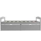 Lit plateforme double avec tiroirs de rangement