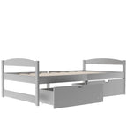 Lit plateforme double avec tiroirs de rangement