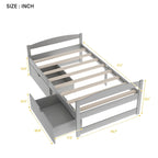 Lit plateforme double avec tiroirs de rangement