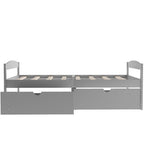 Lit plateforme double avec tiroirs de rangement