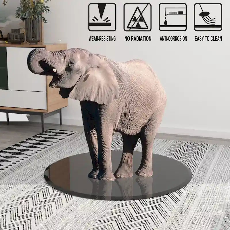 Dessus de table rond en verre trempé avec bord biseauté