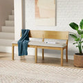 Banc de salle à manger en bois avec coussin d'assise